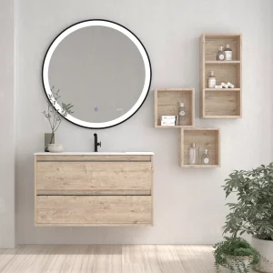 Mueble de Baño Suspendido NASU 2 Cajones Netrum | 4 Medidas | 10 Acabados