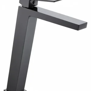 Monomando Lavabo Alto ART Black Gun Metal Imex | Perfil Alto 43 cm | Acabado PVD Premium | Para Lavabos Sobre Encimera