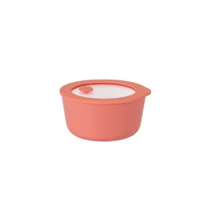 Recipiente hermético antiadherente de vidrio 450ml redondo con tapa cristal