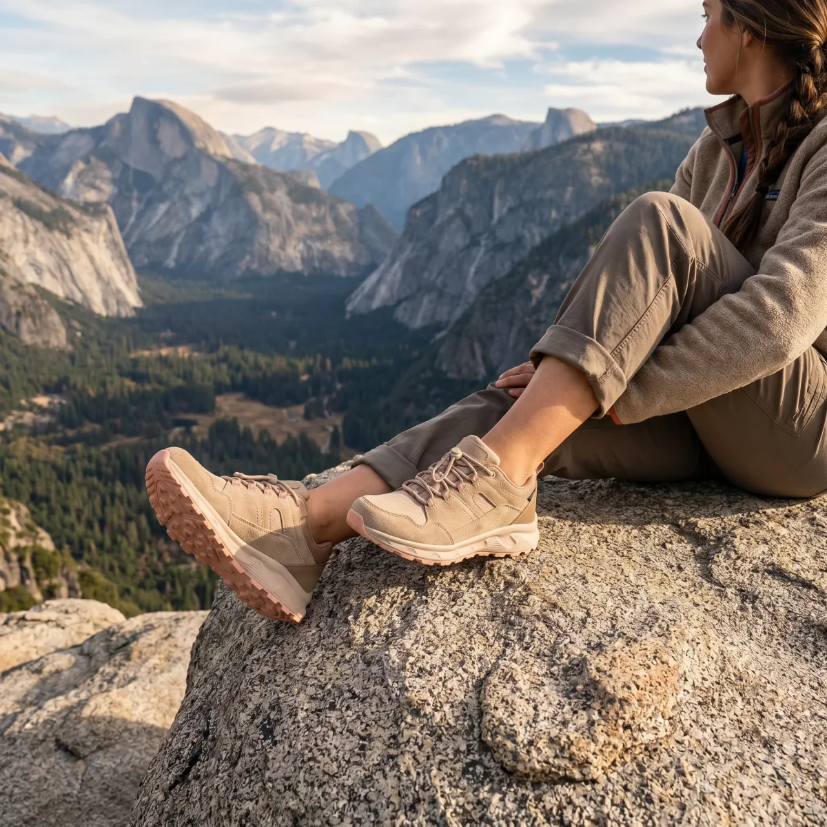 Zapatillas Trekking/Trail Mujer Beige/Rosa — Suela Trail - Imagen 4