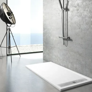 Plato de Ducha Semi Enmarcado STEEL. Resina en Carga Mineral y Gel Coat