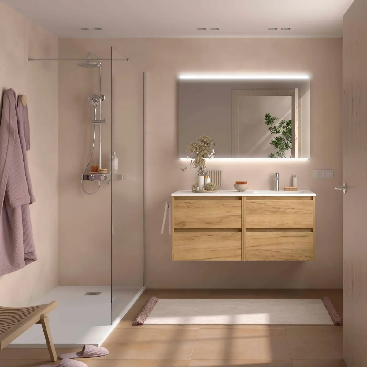 Conjunto de Baño NOJA 120 cm Salgar | 4 Cajones + Lavabo Desplazado - Imagen 3