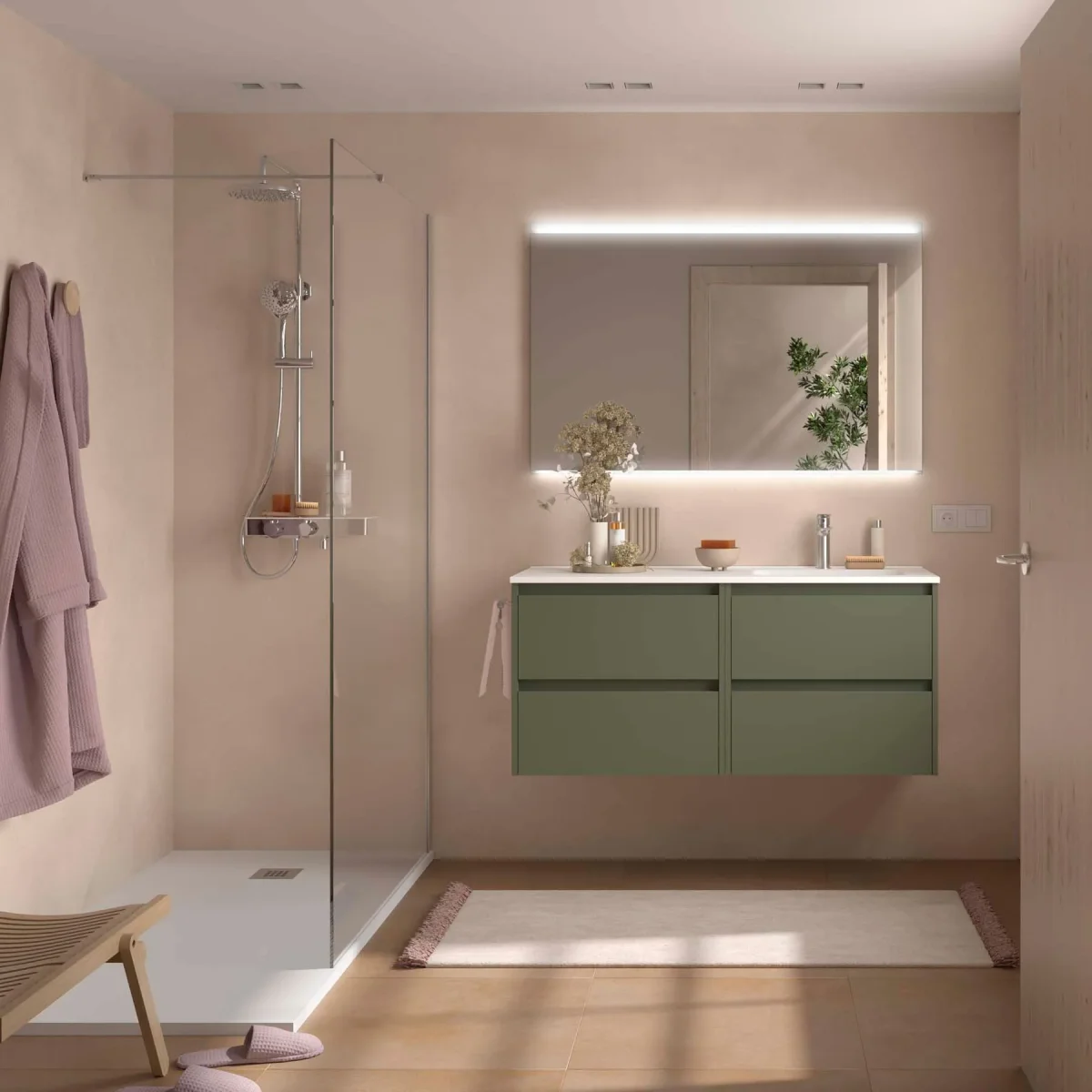 Conjunto de Baño NOJA 120 cm Salgar | 4 Cajones + Lavabo Desplazado - Imagen 8