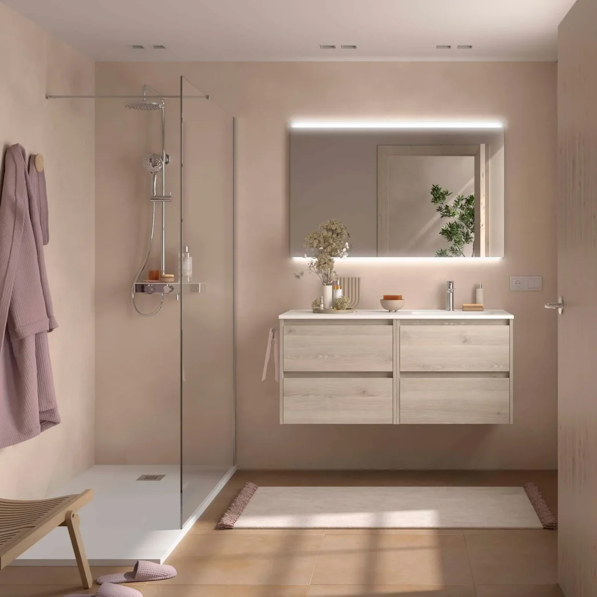 Conjunto de Baño NOJA 120 cm Salgar | 4 Cajones + Lavabo Desplazado - Imagen 6