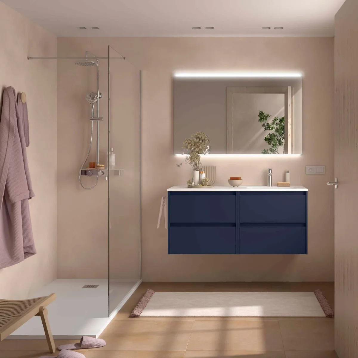 Conjunto de Baño NOJA 120 cm Salgar | 4 Cajones + Lavabo Desplazado - Imagen 9