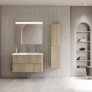 Mueble de baño suspendido DAI Royo 2 cajones + Lavabo Beauty – 60/80/100 cm, cierre suave
