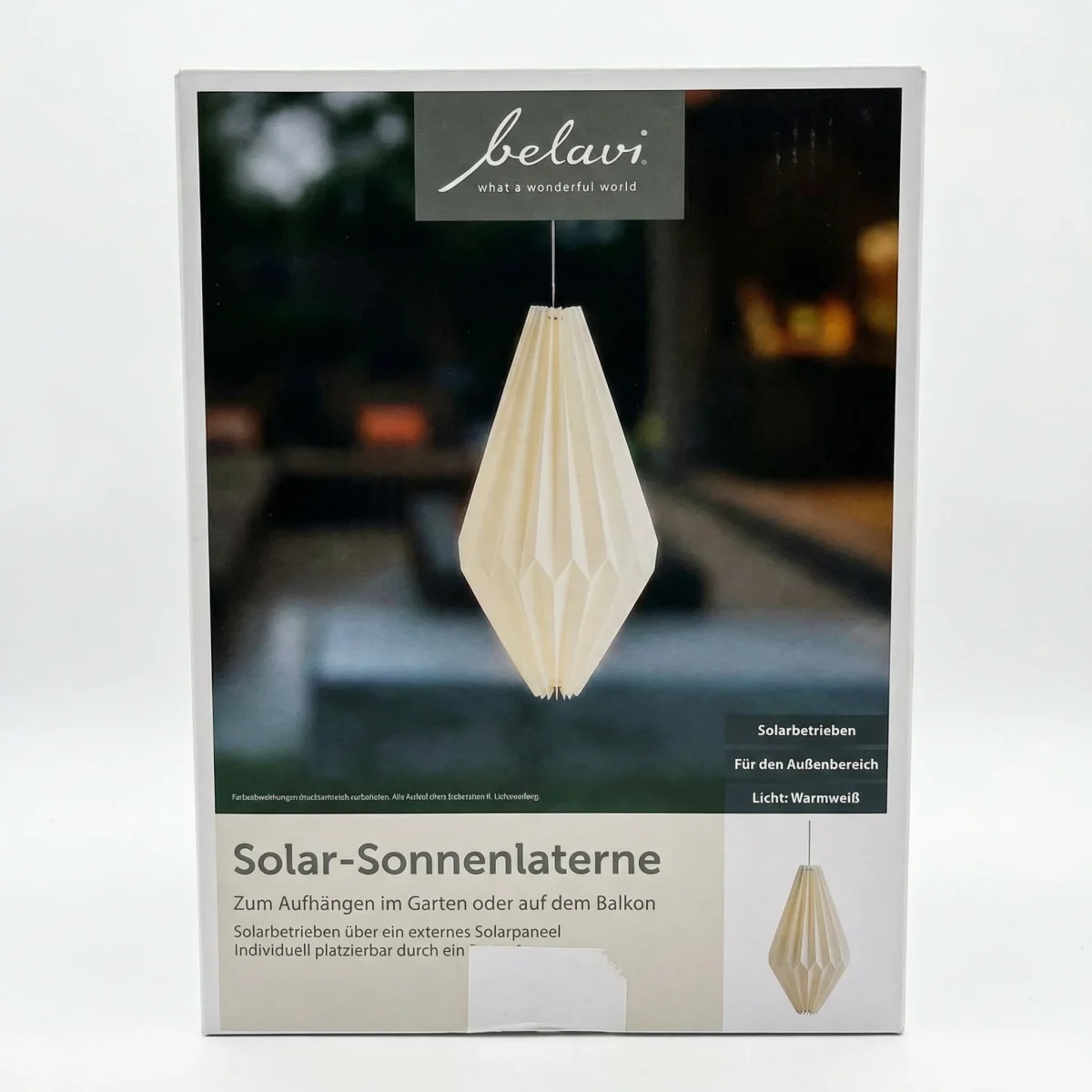 Farolillo Solar Colgante Forma Diamante Luz Cálida Exterior | Belavi - Imagen 5