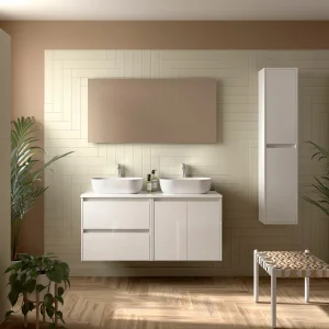 Mueble Baño NOJA 120/140cm 2 Puertas + 2 Cajones + Encimera | Almacenaje Máximo | 10 Acabados Premium