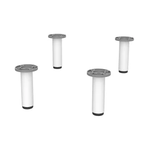 Juego de 4 Patas 100mm para Muebles - 3 Acabados: Blanco, Negro, Cromo